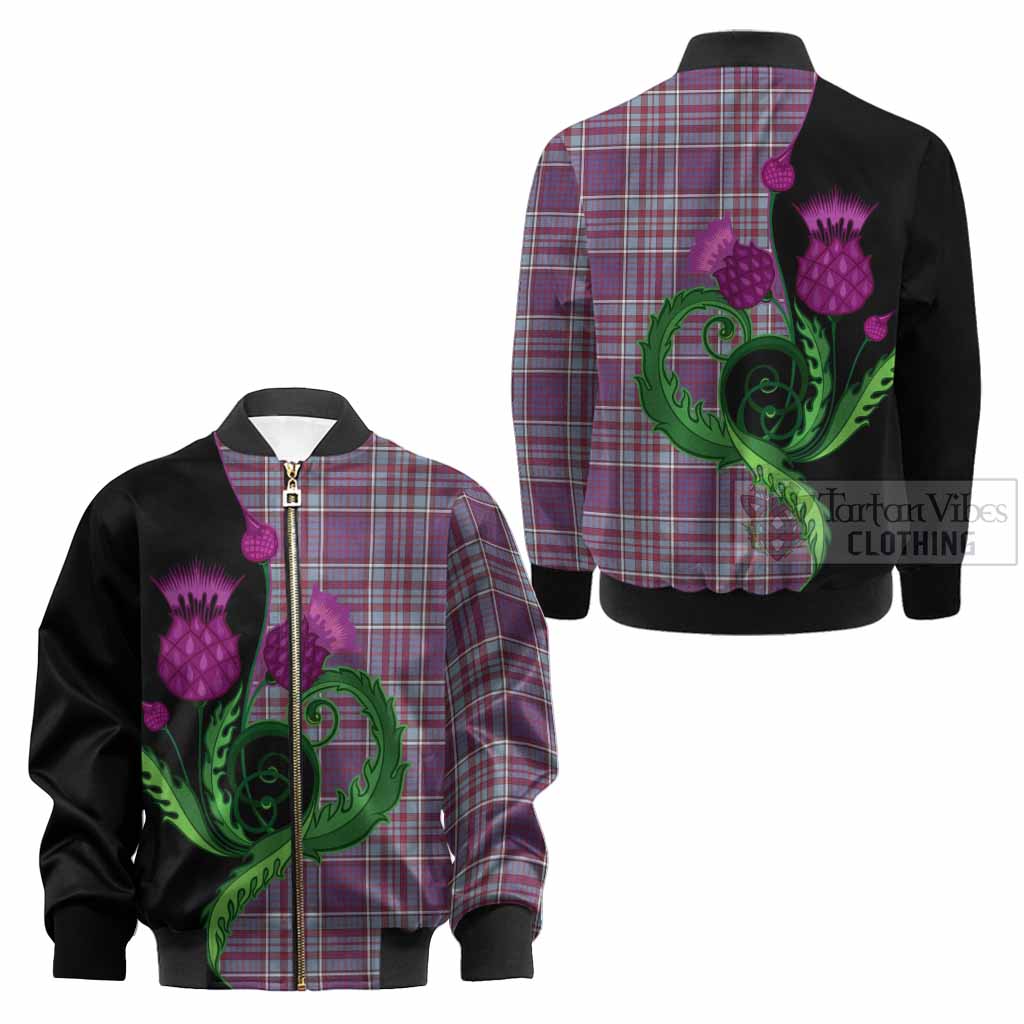 RCAF Tartan Kid Bomber Jacket Traditional Scottish Thistle - Tartan Vibes Clothing