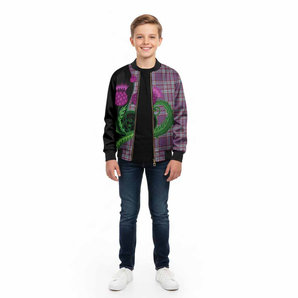 RCAF Tartan Kid Bomber Jacket Traditional Scottish Thistle - Tartan Vibes Clothing