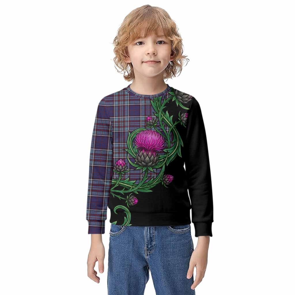 RCAF Tartan Kid Knitted Sweatshirt Resilient Scottish Thistle Kid - Tartan Vibes Clothing