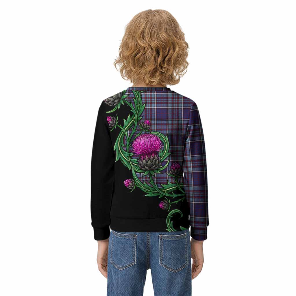 RCAF Tartan Kid Knitted Sweatshirt Resilient Scottish Thistle - Tartan Vibes Clothing