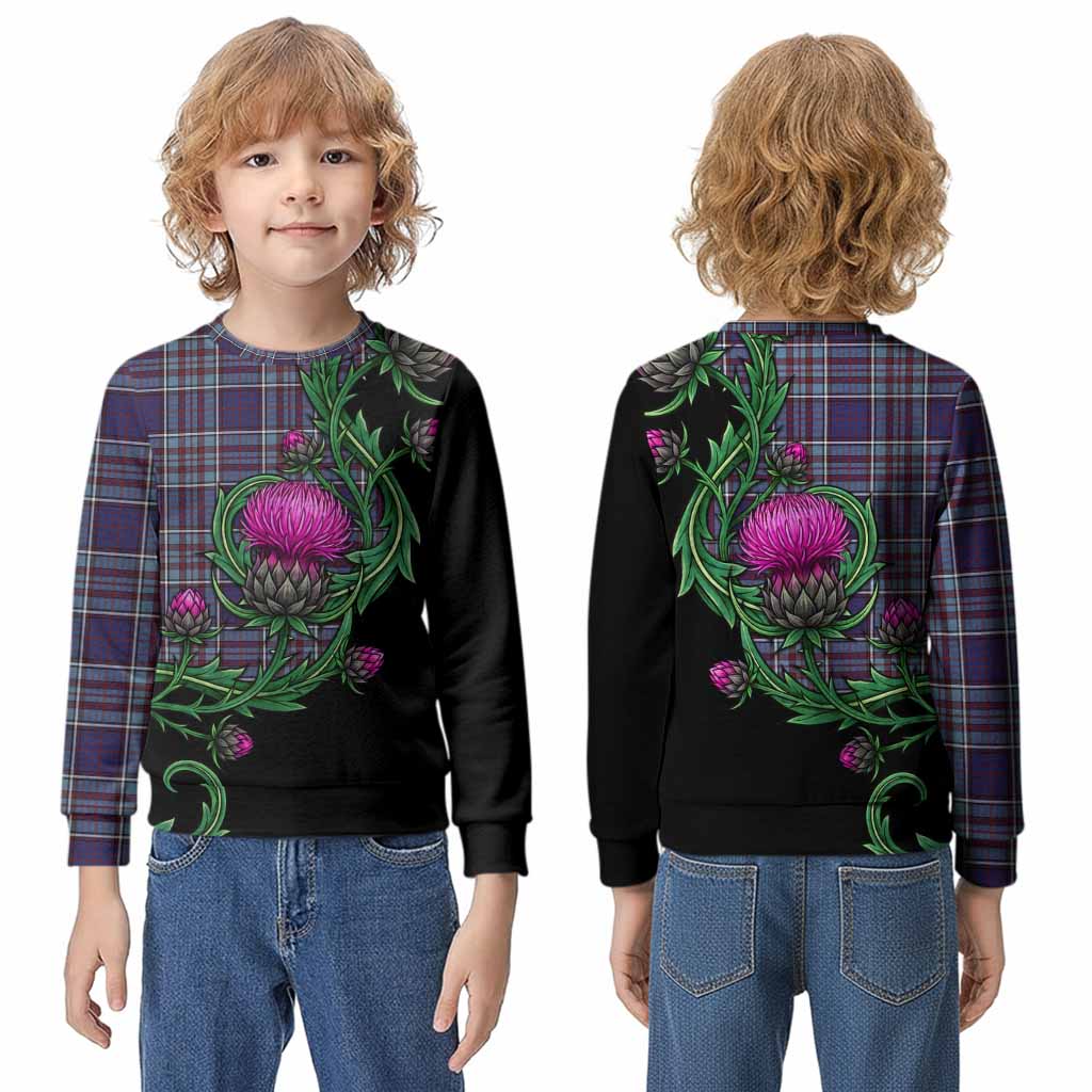 RCAF Tartan Kid Knitted Sweatshirt Resilient Scottish Thistle - Tartan Vibes Clothing
