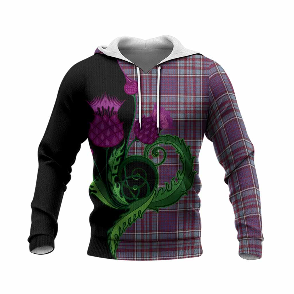 RCAF Tartan Knitted Hoodie Traditional Scottish Thistle