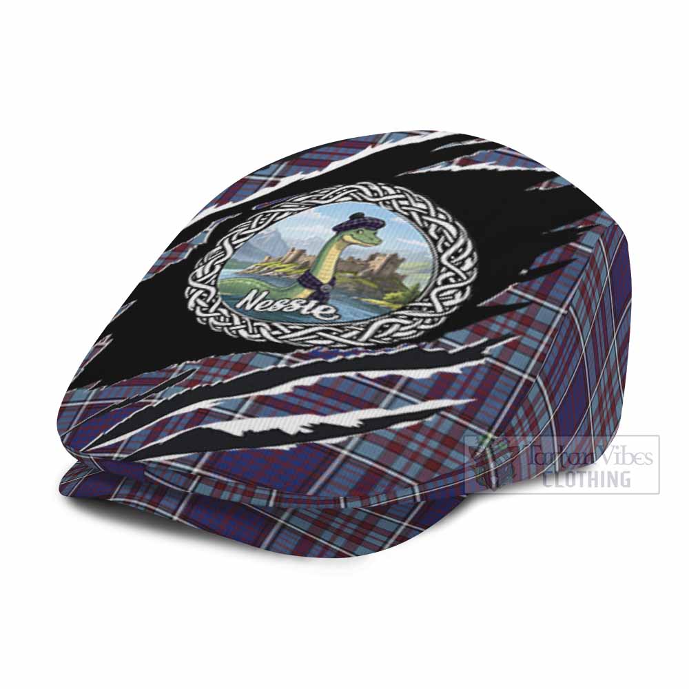 RCAF Tartan Loch Ness Monster Flat Cap, Jeff Cap Celtic Knot Nessie Art
