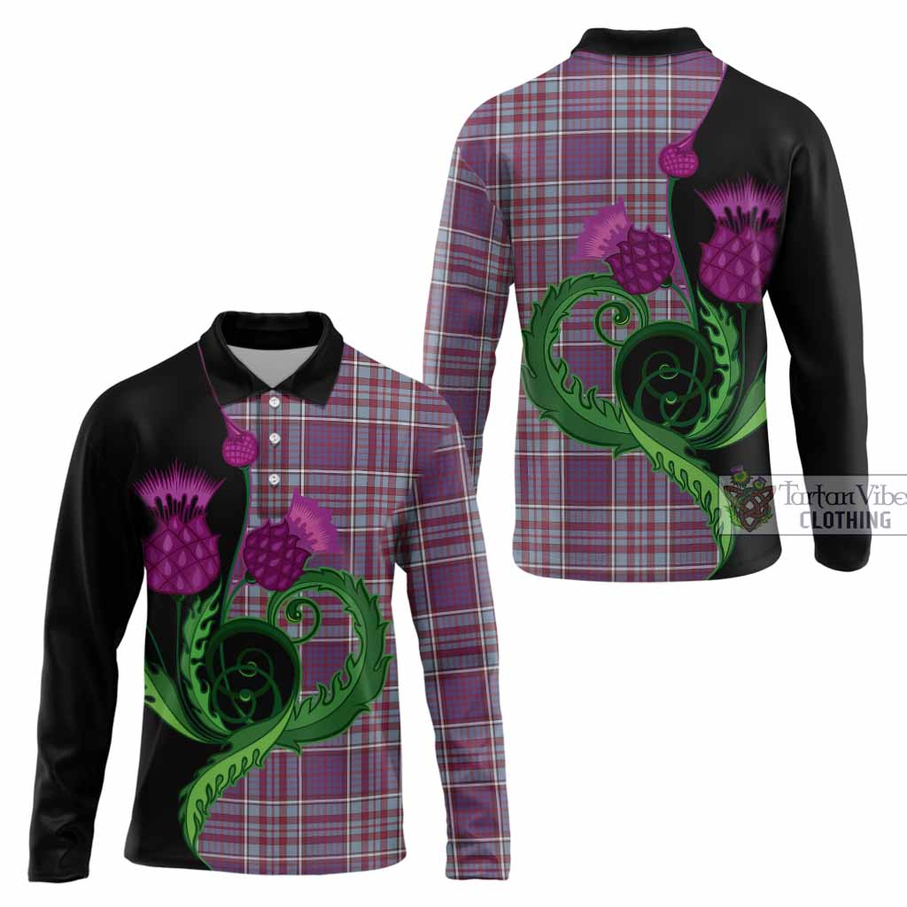 RCAF Tartan Long Sleeve Polo Shirt Traditional Scottish Thistle