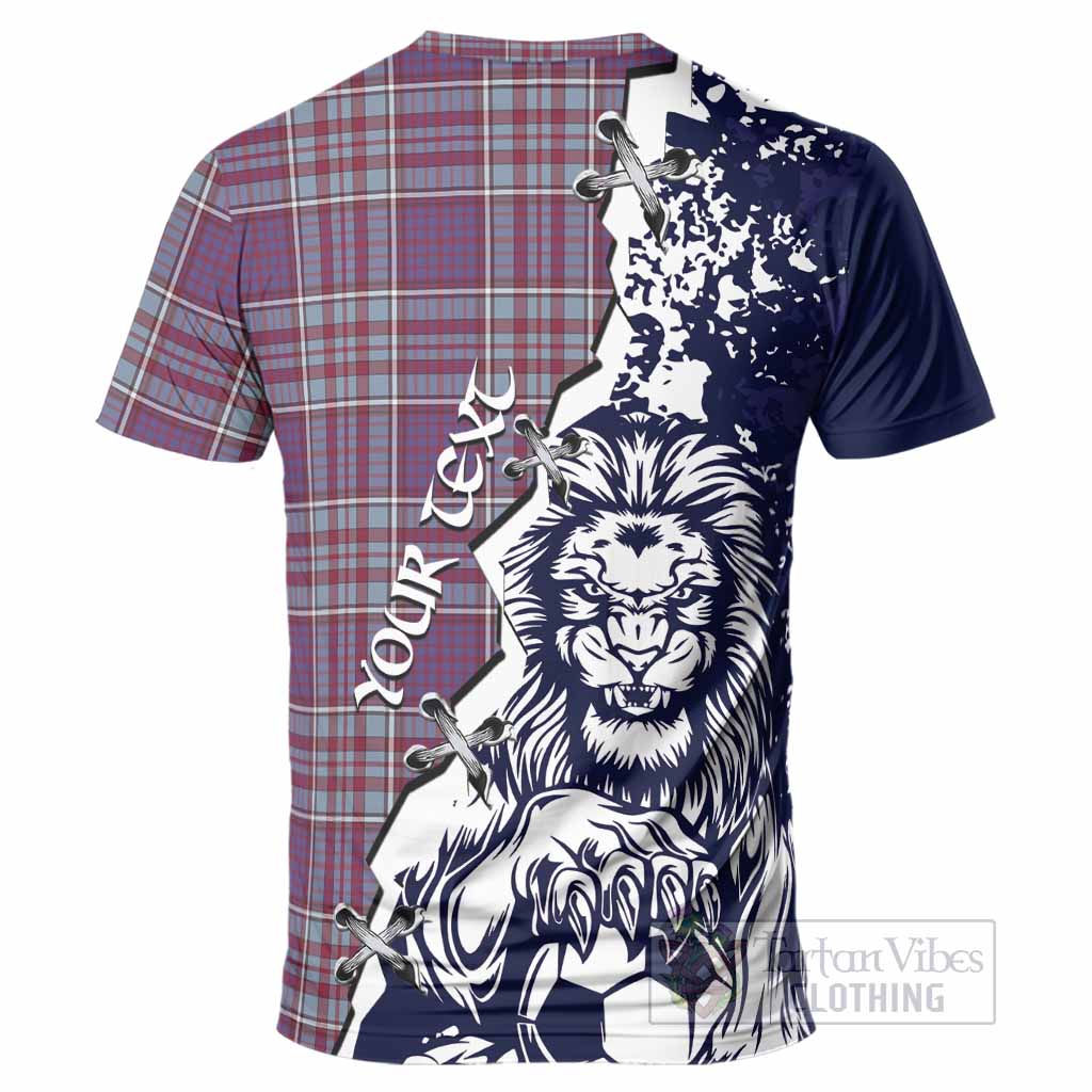 RCAF Tartan Scottish T-Shirt Angry Lion With Soccer Ball Style