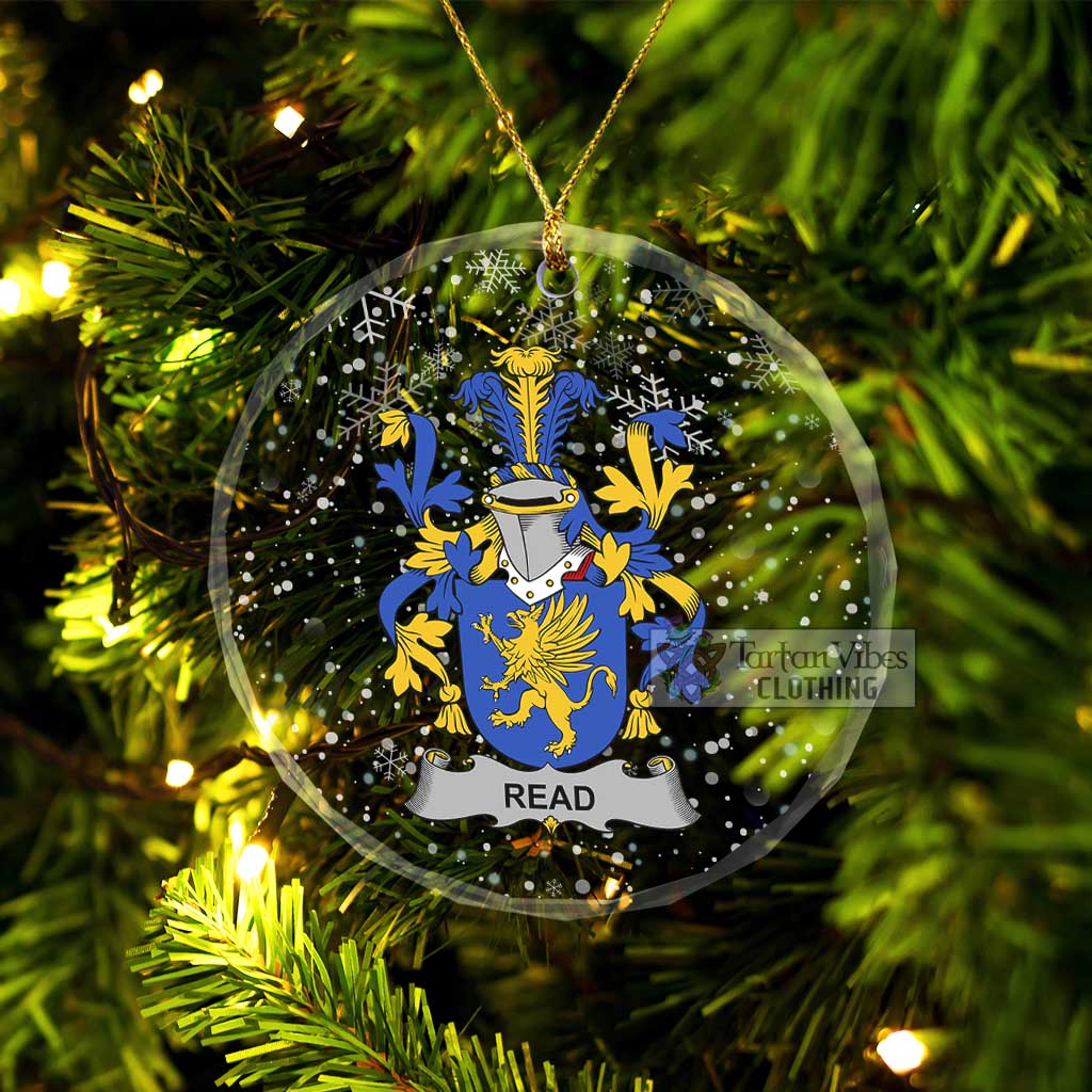 Read Irish Clan Christmas Glass Ornament with Coat of Arms Transparent Glass Circle - 2D-tartanvibesclothing