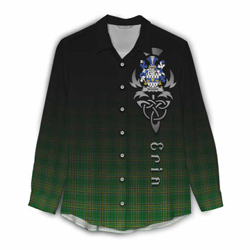 Reader Irish Clan Women's Casual Shirt with Coat of Arms Erin Go Bragh Celtic Inspired Female - Tartan Vibes Clothing