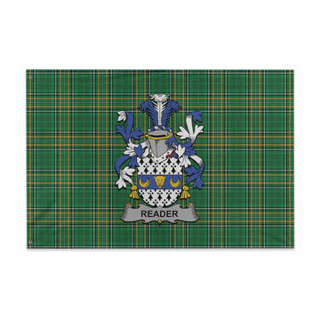 Tartan Vibes Clothing Reader Irish Clan Tartan House Flag with Coat of Arms