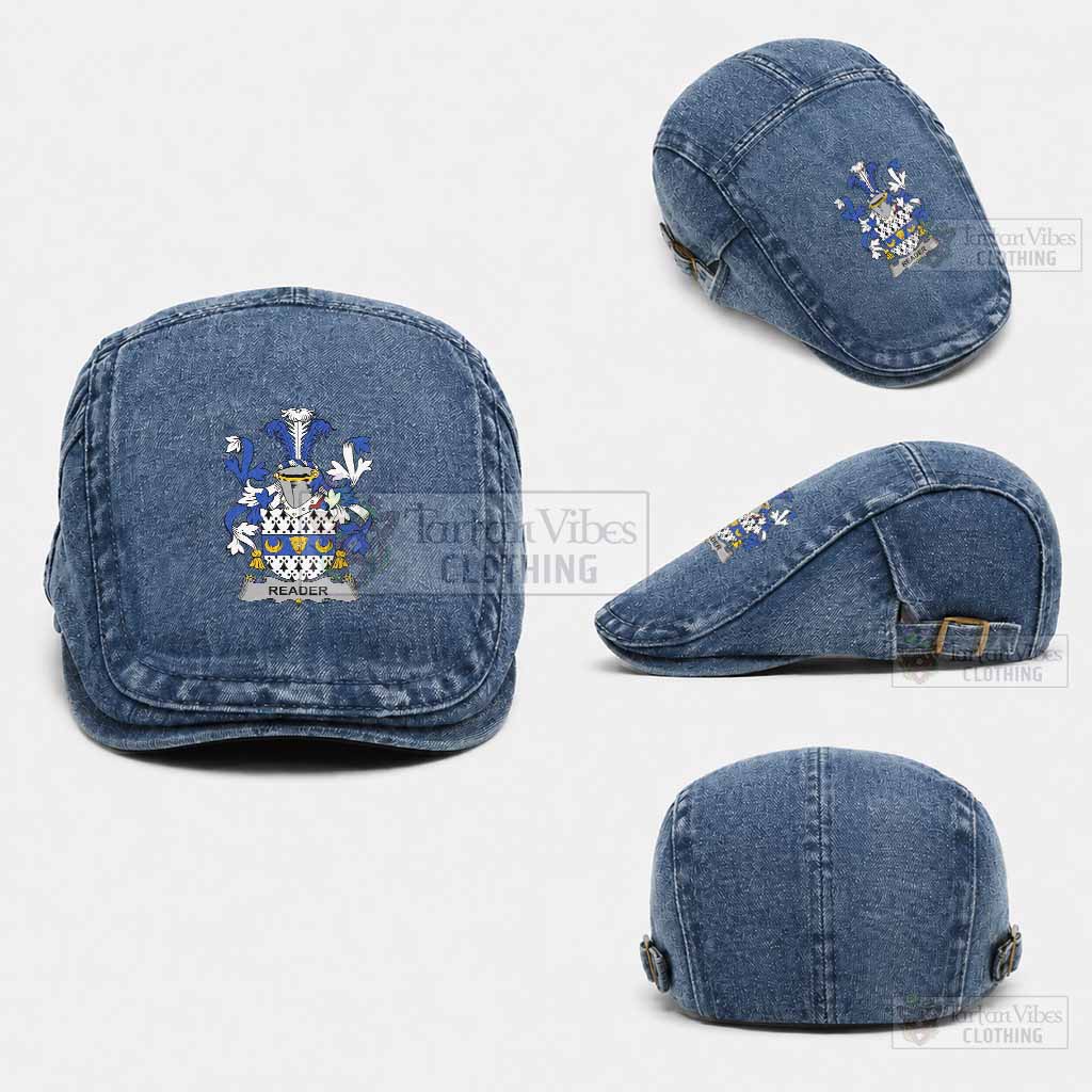 Reader Irish Coat of Arms Washed Flat Cap - Unisex Jeff Cap One Size (Adjustable) Medium Blue - Tartan Vibes Clothing