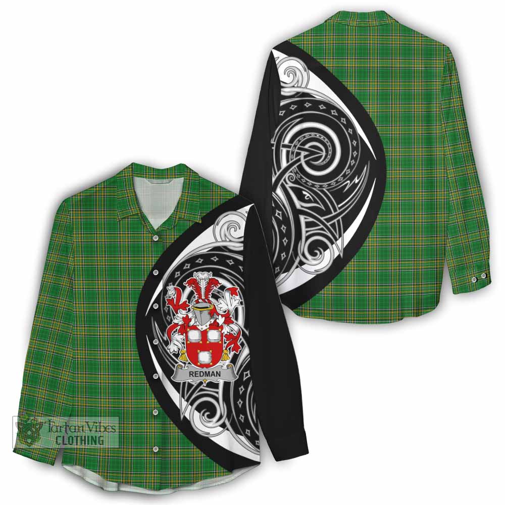 Tartan Vibes Clothing Redman Irish Clan Women's Casual Shirt Celtic Circle Style