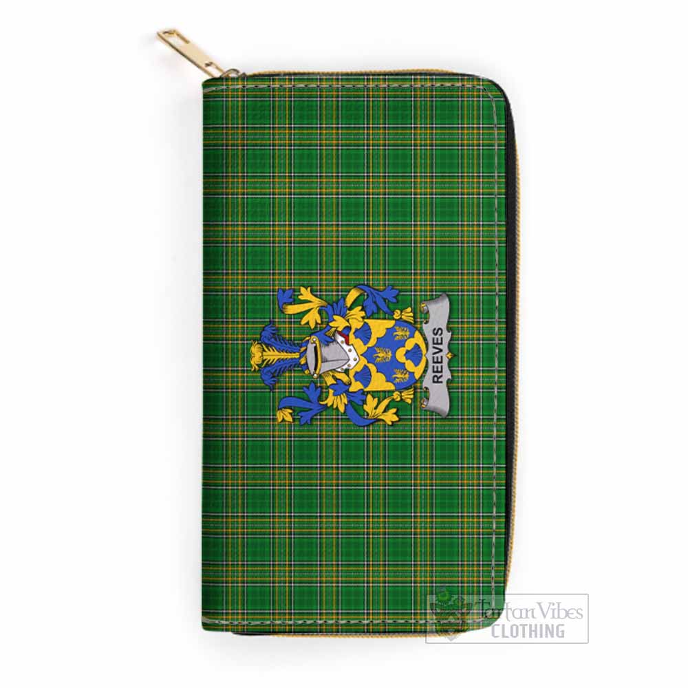 Tartan Vibes Clothing Reeves Irish Clan Tartan Women's Leather Wallet with Coat of Arms