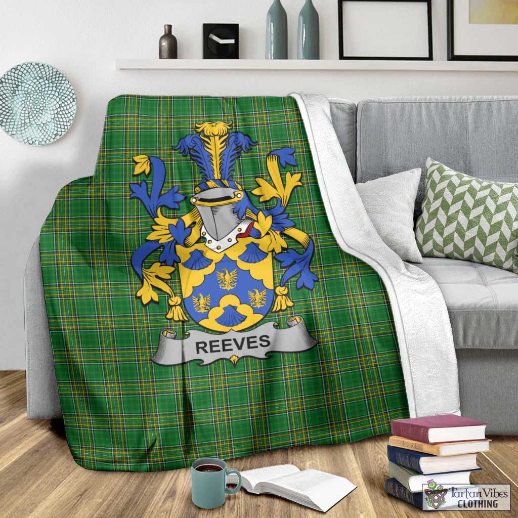 Reeves Irish Clan Tartan Blanket with Coat of Arms - Tartan Vibes Clothing