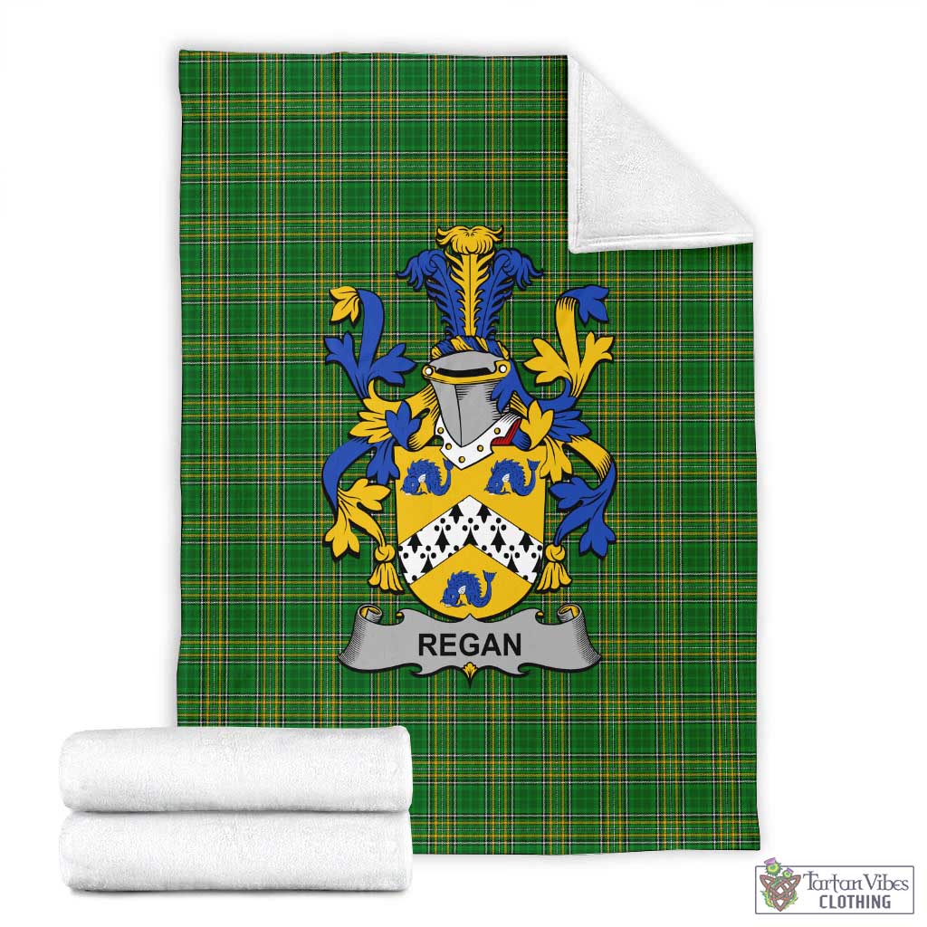 Regan Irish Clan Tartan Blanket with Coat of Arms X-Large 59 x 79 inches 150 x 200 cm - Tartan Vibes Clothing
