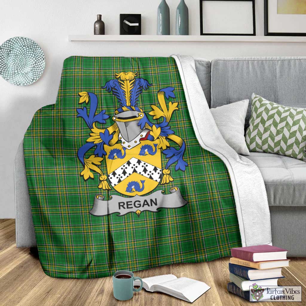 Regan Irish Clan Tartan Blanket with Coat of Arms - Tartan Vibes Clothing