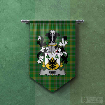 Tartan Vibes Clothing Reid Irish Clan Tartan Gonfalon, Tartan Banner with Coat of Arms