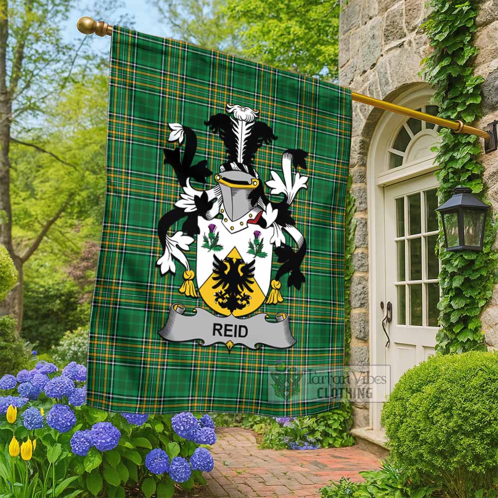 Reid Irish Clan Tartan Flag with Coat of Arms
