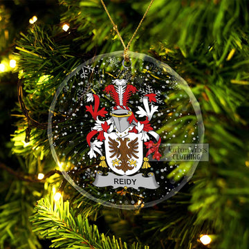 Reidy Irish Clan Christmas Glass Ornament with Coat of Arms