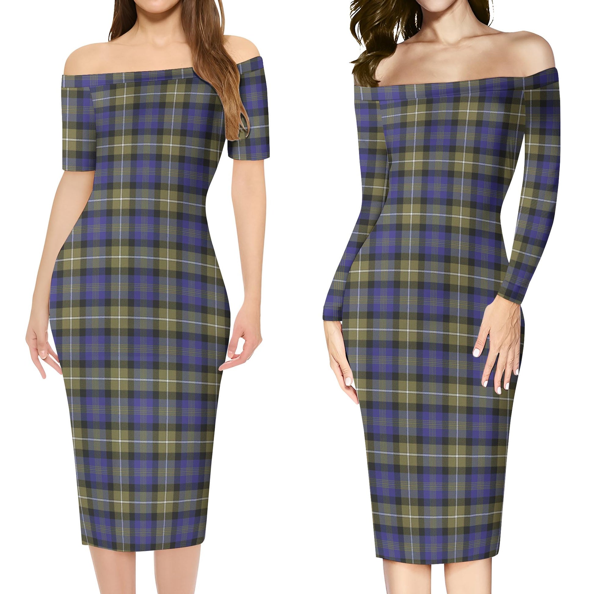 Rennie Tartan Off Shoulder Lady Dress Women's Dress - Tartan Vibes Clothing