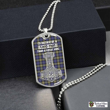 Tartan Vibes Clothing Rennie Tartan Dog Tag Necklace Viking Mjolnir Style