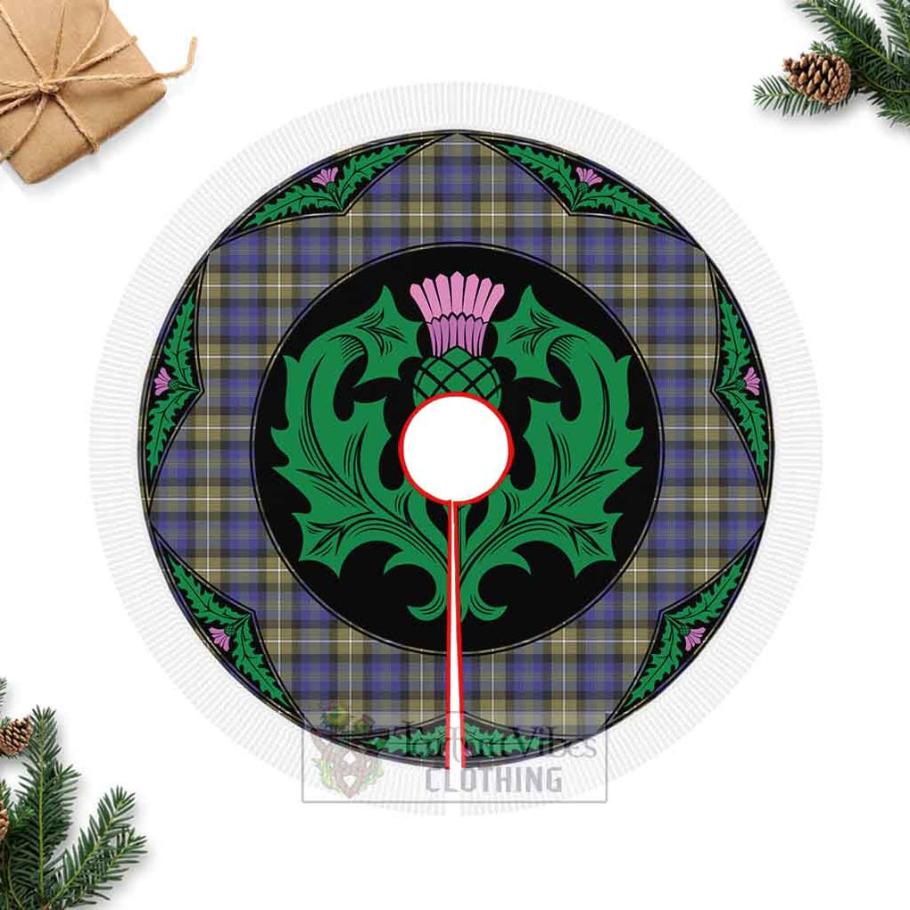 Rennie Tartan Christmas Tree Skirt Scottish Thistle Style Fringed Tree Skirts - Tartan Vibes Clothing