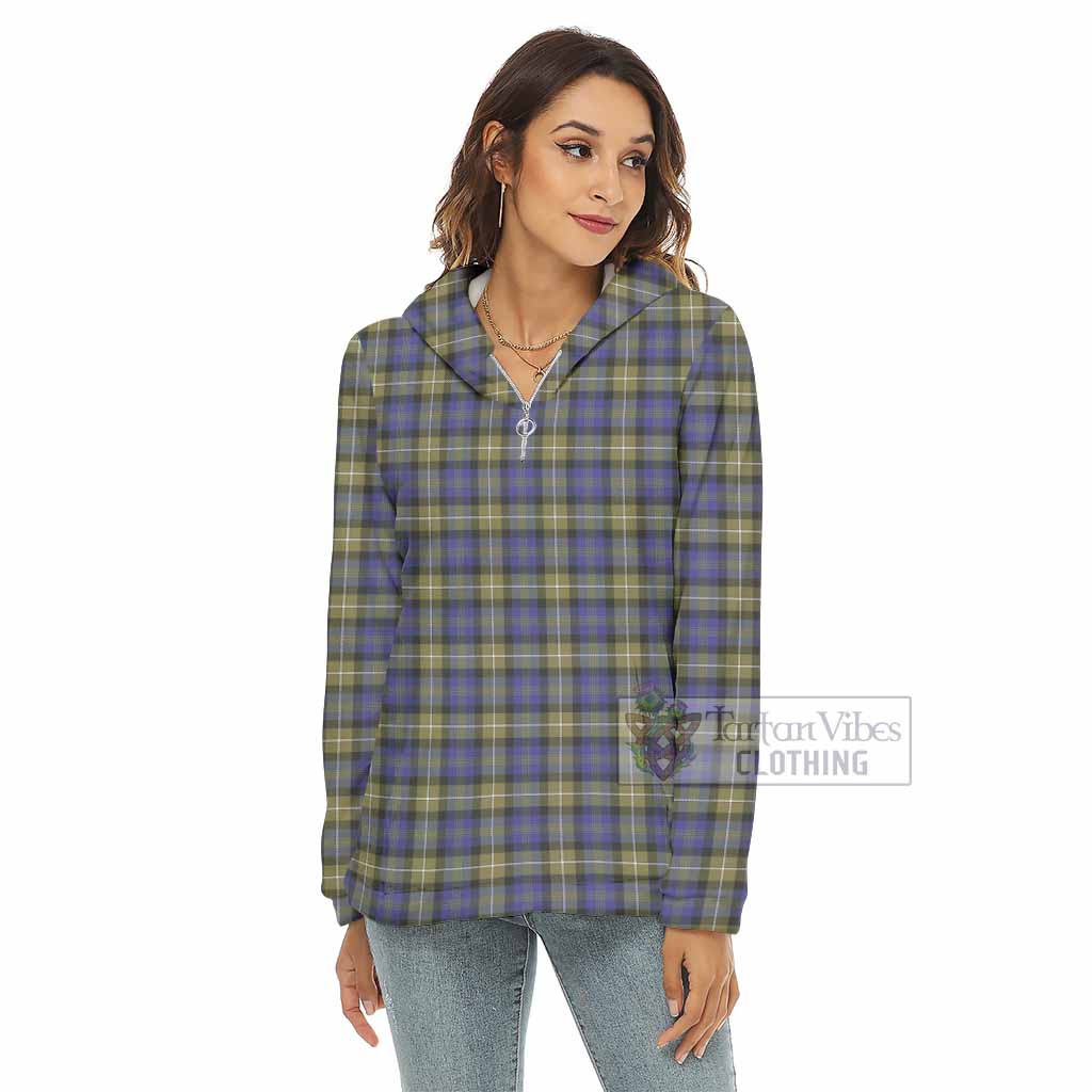 Rennie Tartan Women's Borg Fleece Hoodie with Half Zip - Tartan Vibes Clothing