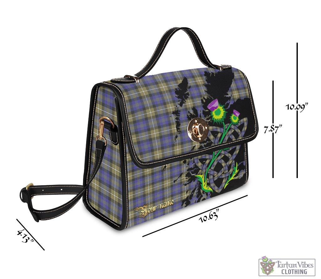Tartan Vibes Clothing Rennie Tartan Waterproof Canvas Bag with Scotland Map and Thistle Celtic Accents