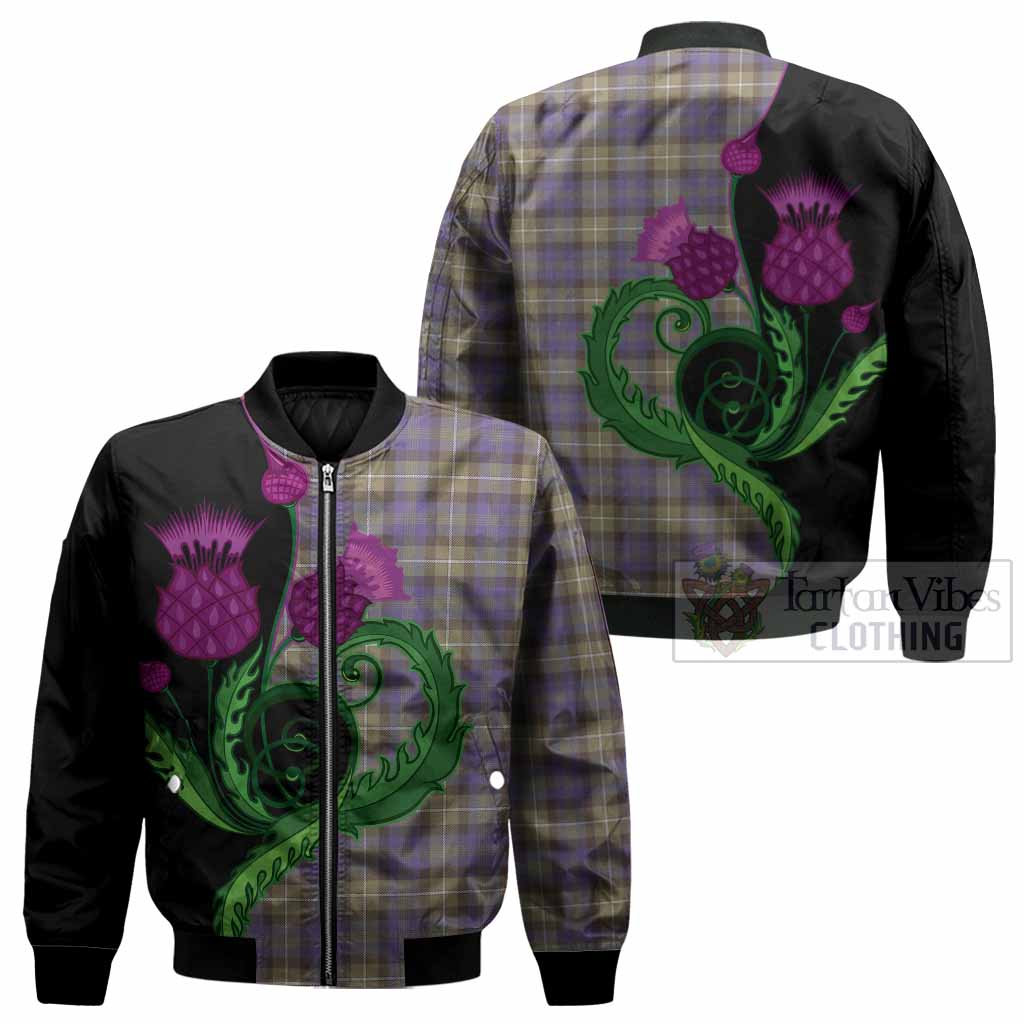 Rennie Tartan Bomber Jacket Traditional Scottish Thistle