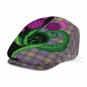 Rennie Tartan Flat Cap, Jeff Cap Traditional Scottish Thistle