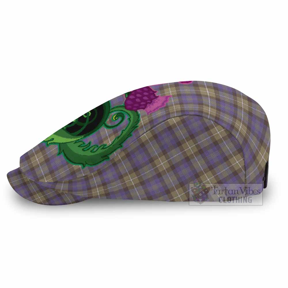 Rennie Tartan Flat Cap, Jeff Cap Traditional Scottish Thistle