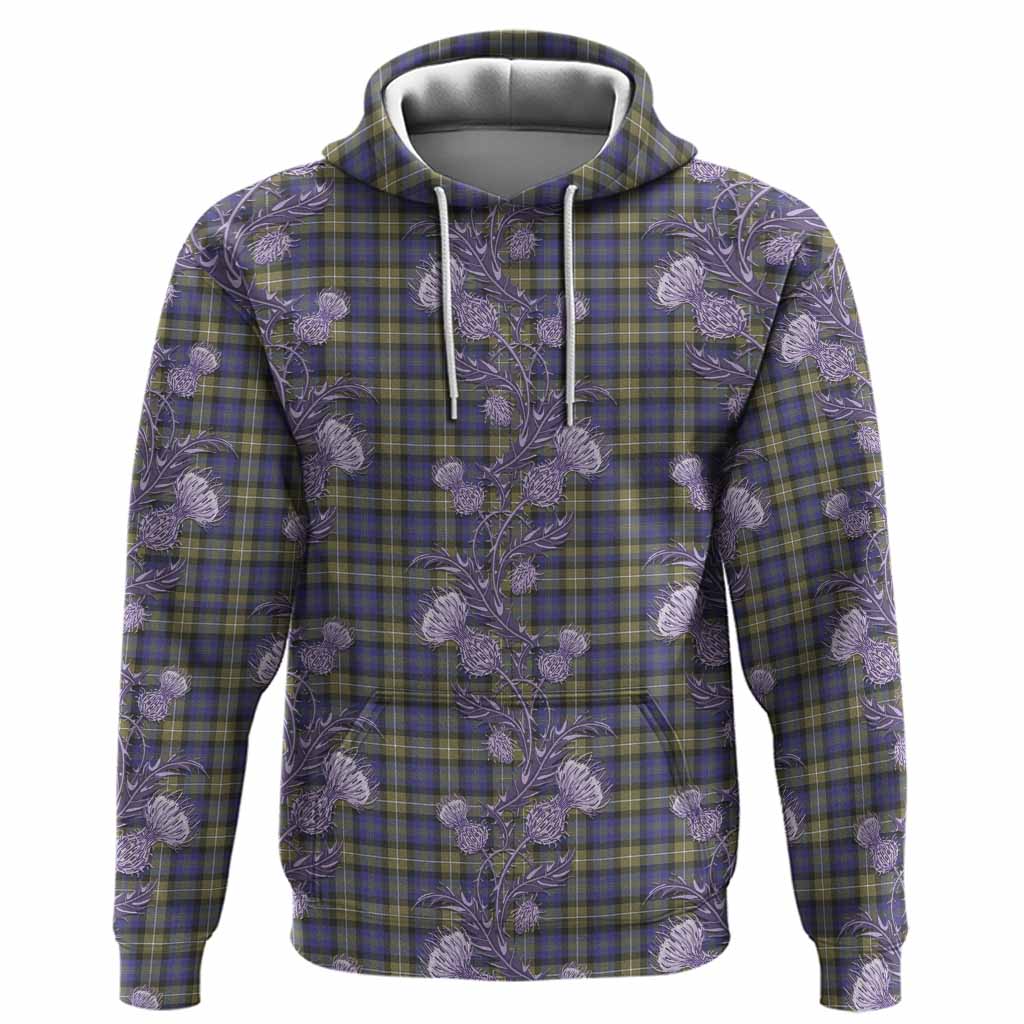 Rennie Tartan Hoodie Seamless Scottish Thistle Flowers