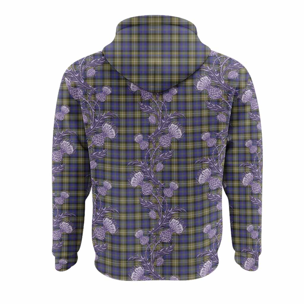 Rennie Tartan Hoodie Seamless Scottish Thistle Flowers