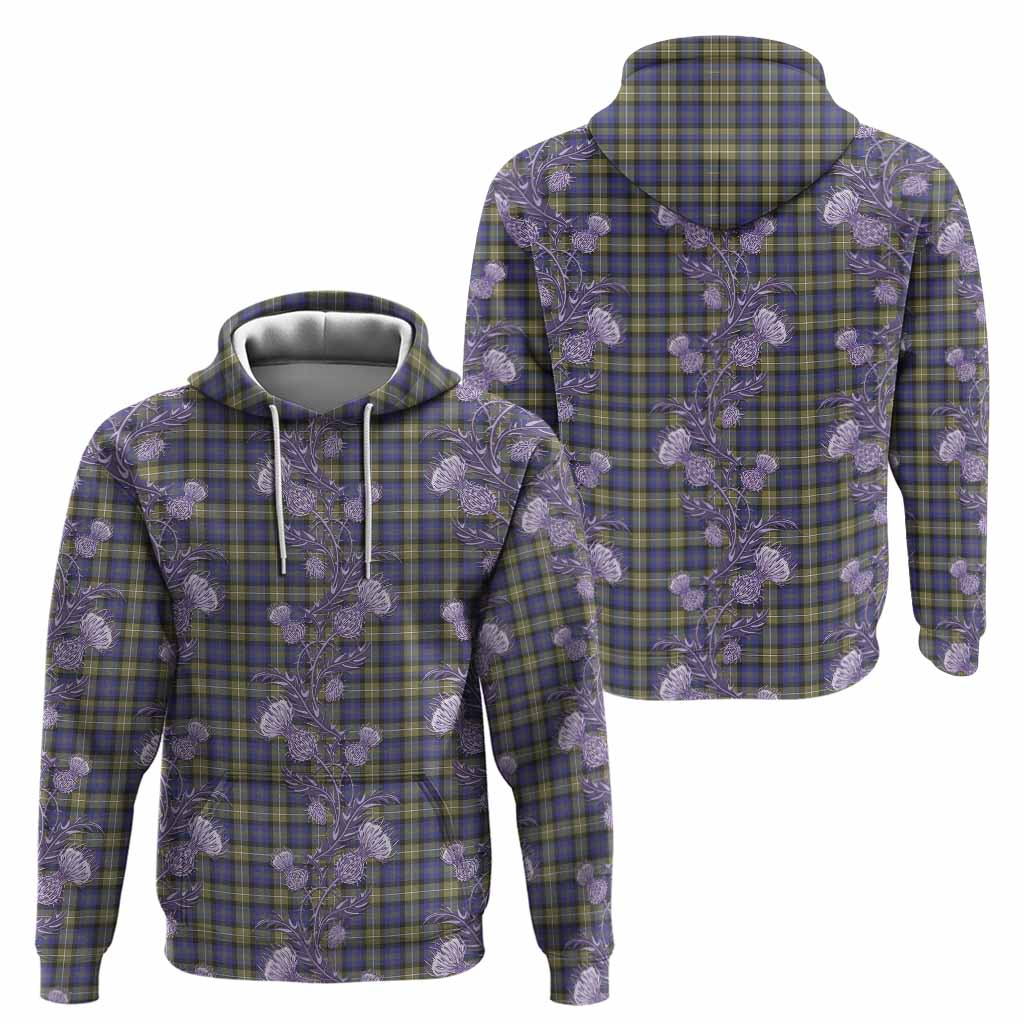 Rennie Tartan Hoodie Seamless Scottish Thistle Flowers