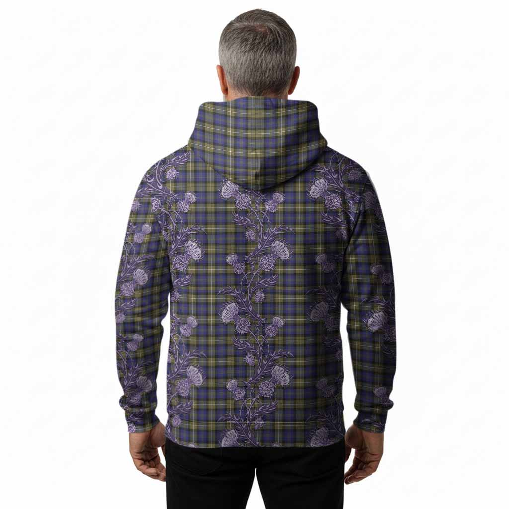 Rennie Tartan Hoodie Seamless Scottish Thistle Flowers