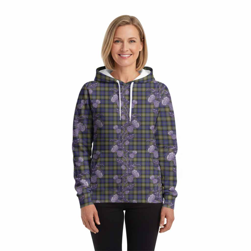 Rennie Tartan Hoodie Seamless Scottish Thistle Flowers