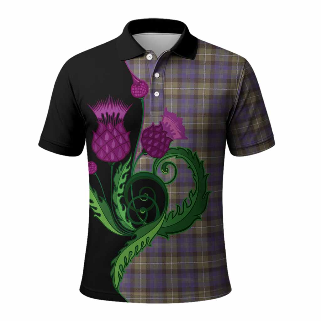 Rennie Tartan Polo Shirt Traditional Scottish Thistle