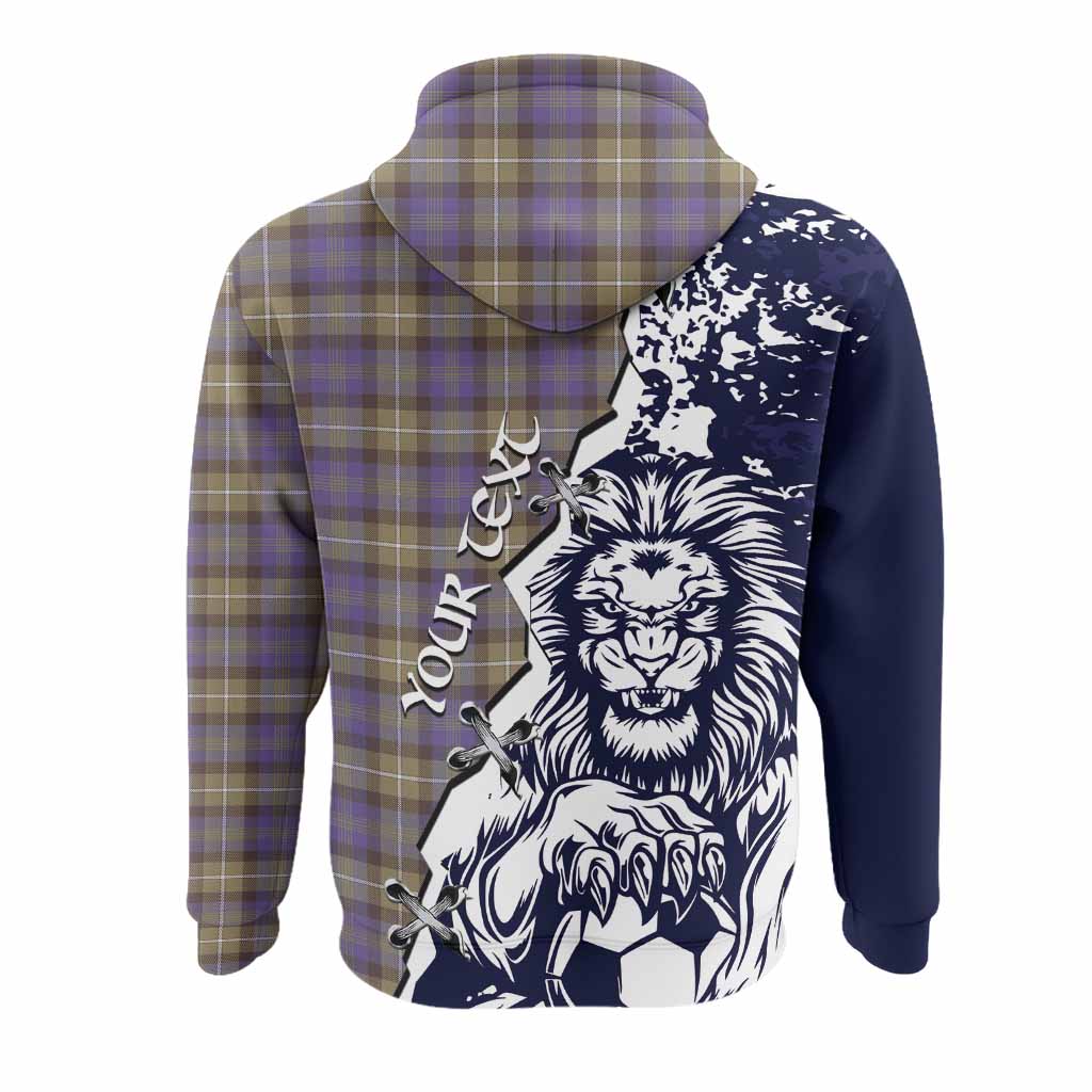 Rennie Tartan Scottish Hoodie Angry Lion With Soccer Ball Style