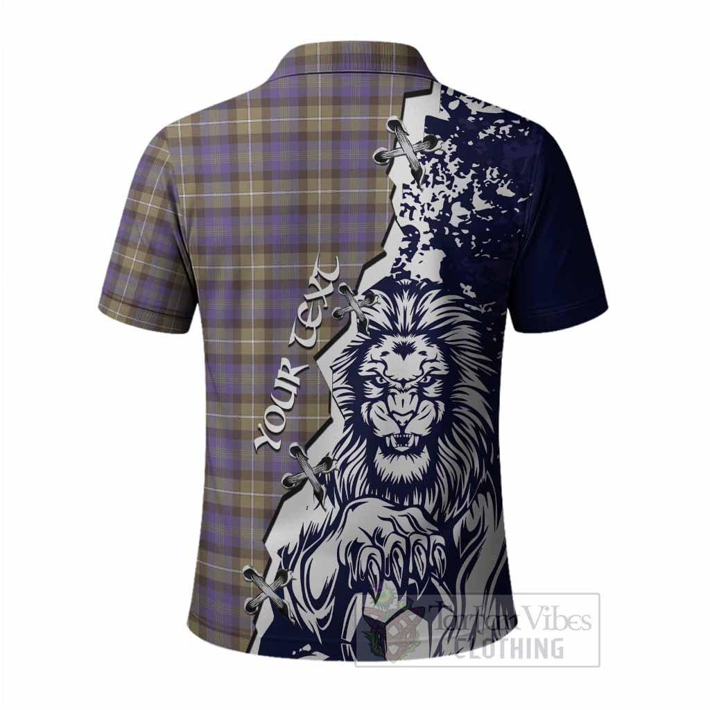 Rennie Tartan Scottish Polo Shirt Angry Lion With Soccer Ball Style