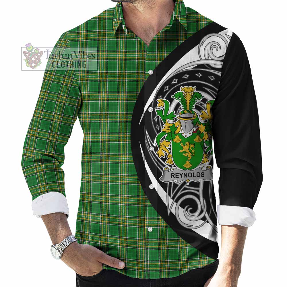 Tartan Vibes Clothing Reynolds Irish Clan Long Sleeve Button Shirt Celtic Circle Style