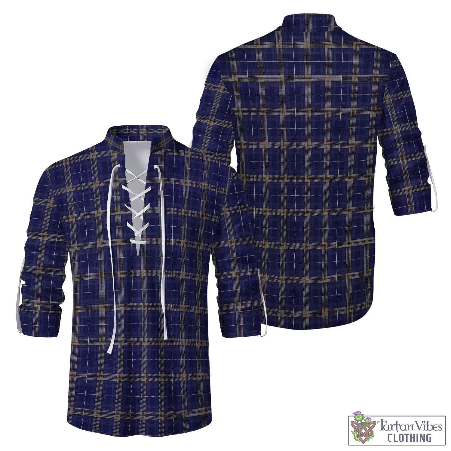 Tartan Vibes Clothing Rhys of Wales Tartan Men's Scottish Traditional Jacobite Ghillie Kilt Shirt
