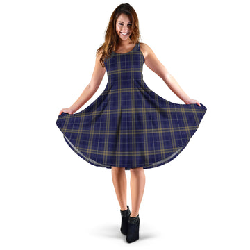 Rhys of Wales Tartan Sleeveless Midi Womens Dress