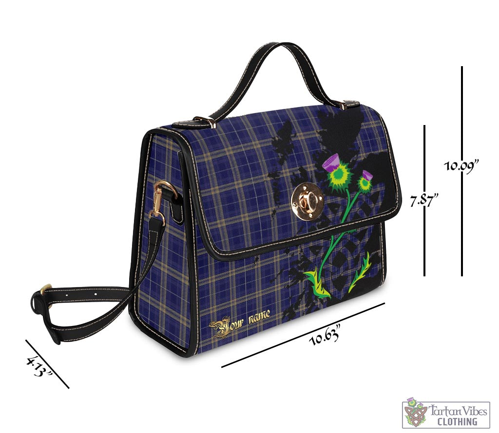Tartan Vibes Clothing Rhys of Wales Tartan Waterproof Canvas Bag with Scotland Map and Thistle Celtic Accents
