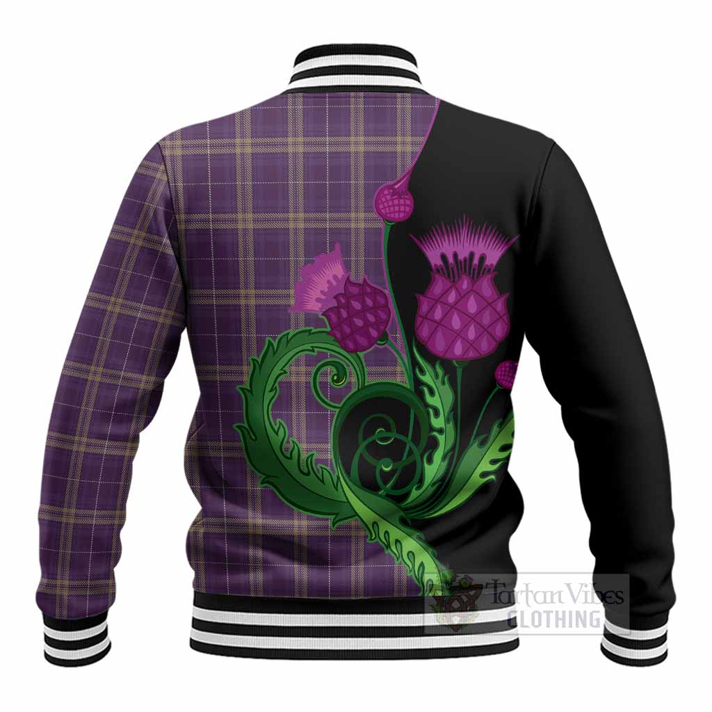 Rhys of Wales Tartan Baseball Jacket Traditional Scottish Thistle