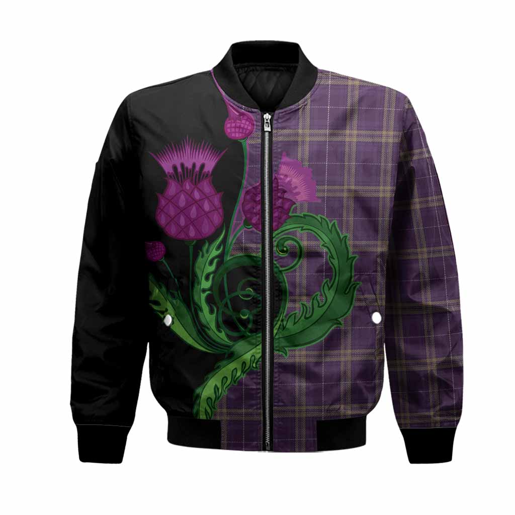 Rhys of Wales Tartan Bomber Jacket Traditional Scottish Thistle