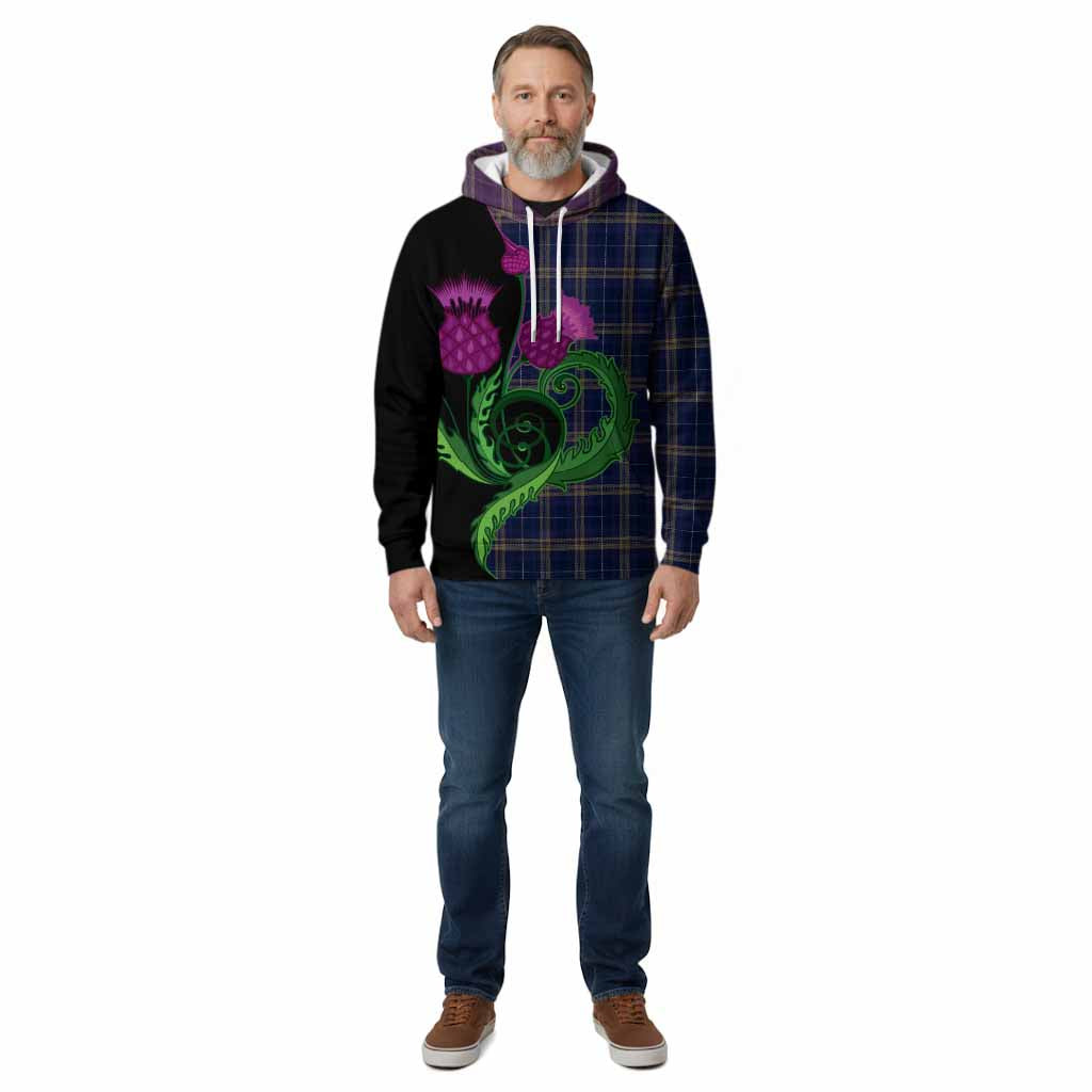 Rhys of Wales Tartan Cotton Hoodie Traditional Scottish Thistle