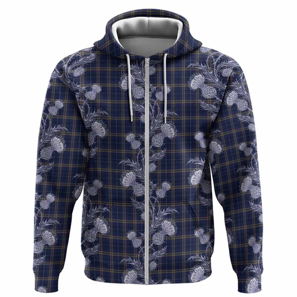 Rhys of Wales Tartan Hoodie Seamless Scottish Thistle Flowers