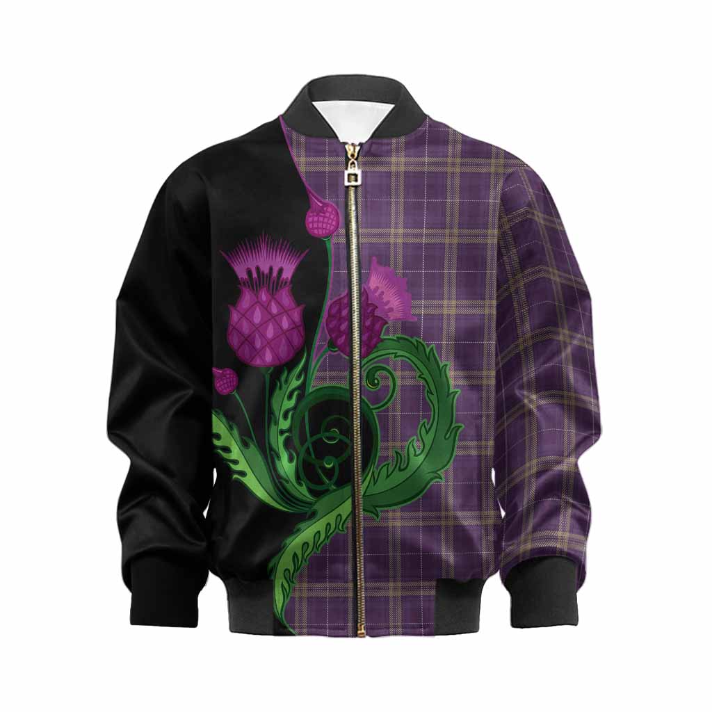 Rhys of Wales Tartan Kid Bomber Jacket Traditional Scottish Thistle