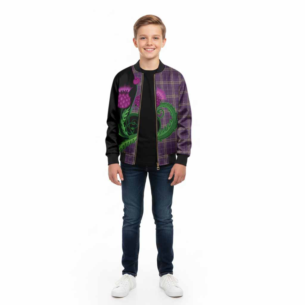 Rhys of Wales Tartan Kid Bomber Jacket Traditional Scottish Thistle