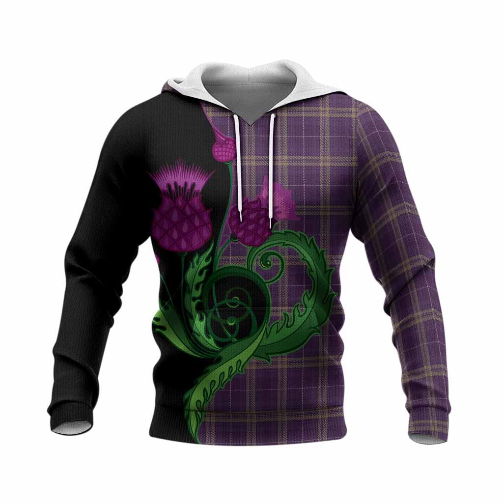 Rhys of Wales Tartan Knitted Hoodie Traditional Scottish Thistle