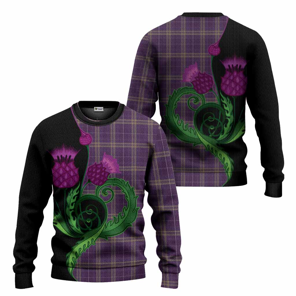 Rhys of Wales Tartan Knitted Sweater Traditional Scottish Thistle
