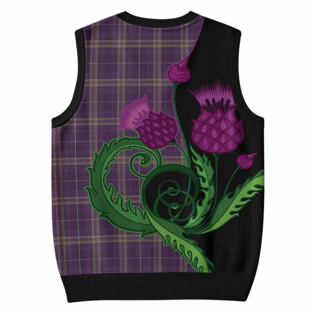 Rhys of Wales Tartan Knitted V-Neck Vest Traditional Scottish Thistle